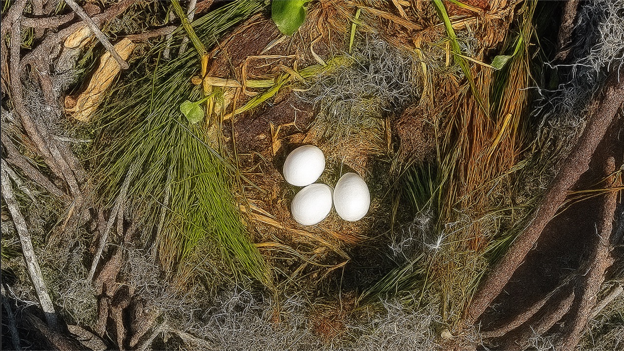 Pepe or Muhlady tending the three-egg Season 4 clutch